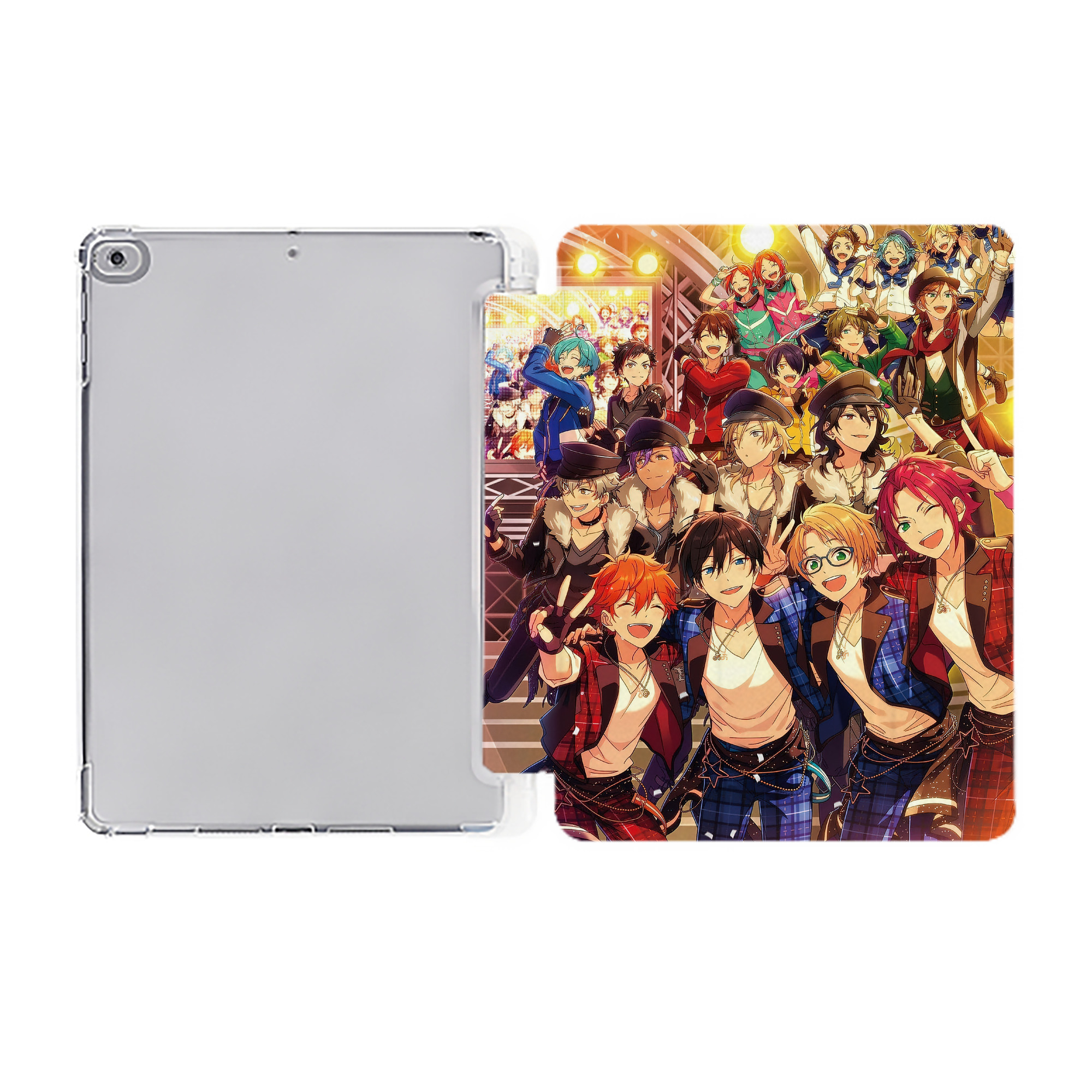 （画像用） あんさんぶるスターズ! Ensemble Stars IPad ケース ペン収納付き 三つ折りスタンド PUレザー×シリコン 対応機種9.5/10.5/10.9インチ